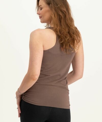 Kami yoga sports tank top with waistband_Clay_Urban Goddess yoga & active wear_17485473